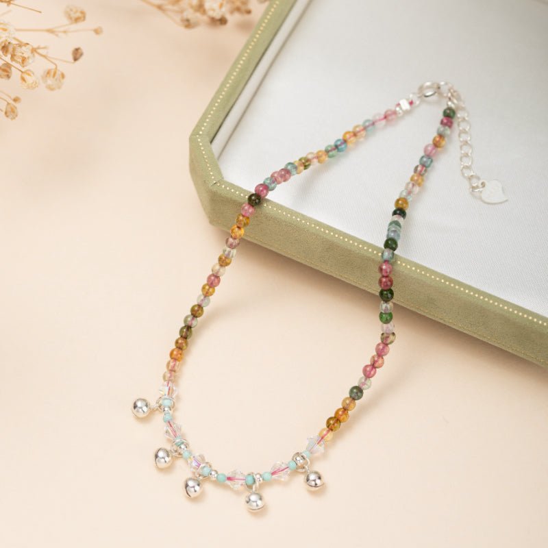 Bracelet de Cheville Tourmaline Argent – Bijou Spirituel Équilibrant - Biloria