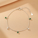 Bracelet Émeraude Zircon Argent 925 – Bijou Spirituel - Biloria