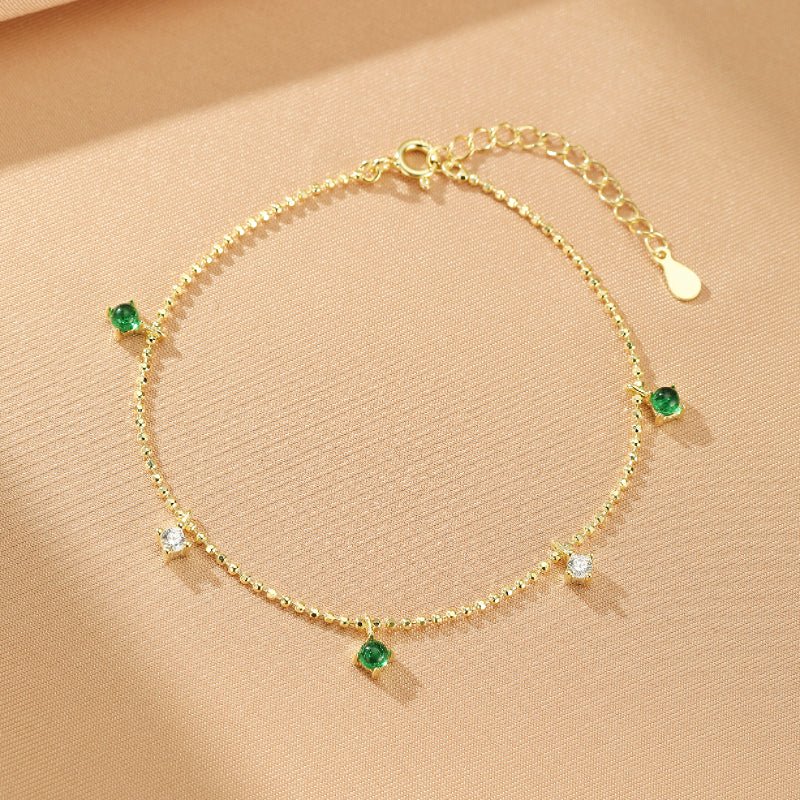 Bracelet Émeraude Zircon Argent 925 – Bijou Spirituel - Biloria