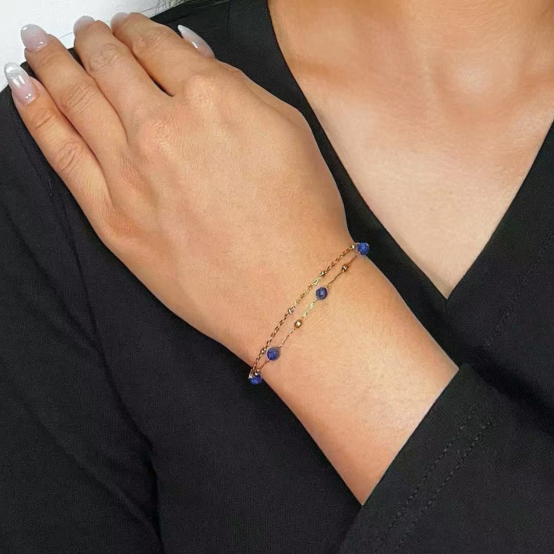 Bracelet en Amazonite et Lapis Lazuli – Bijou Féminin Constellé - Biloria