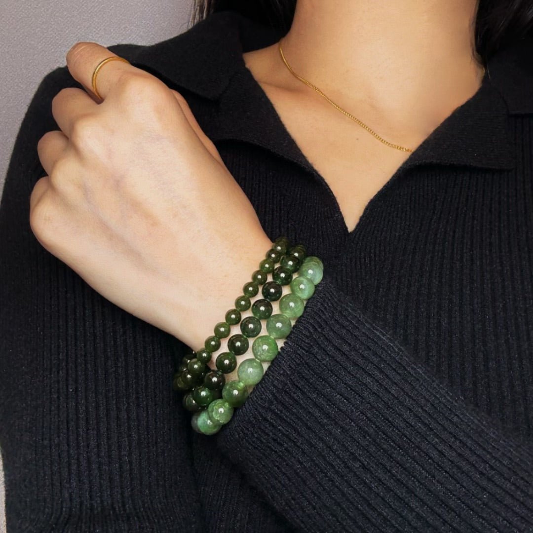 Bracelet en Jade Vert Apaisant | Bijou Équilibrant pour le Quotidien - Biloria