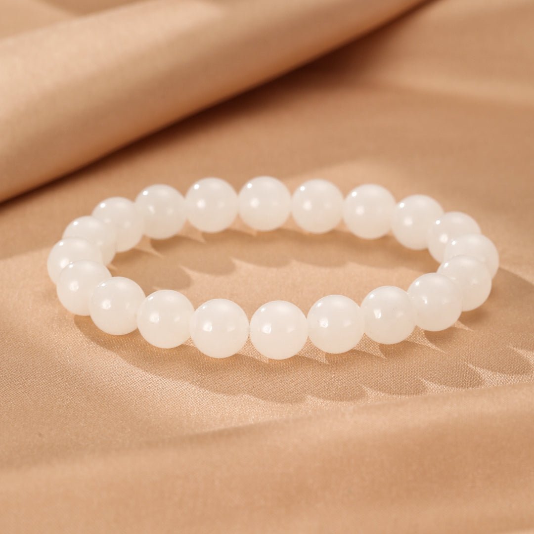 Bracelet en Pierre de Jade Blanc pour la Sérénité au Quotidien - Biloria