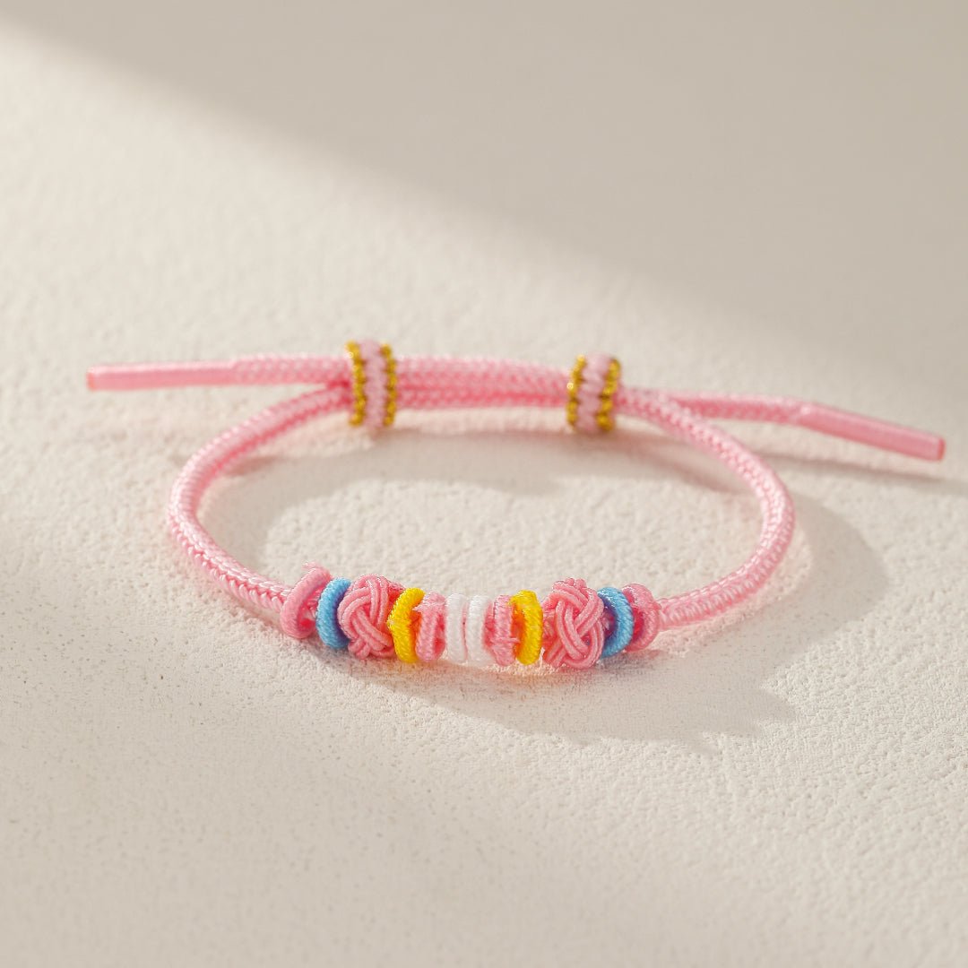 Bracelet Enfant Ajustable en Corde Tressée – Nœud Porte-Bonheur - Biloria
