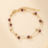 Bracelet Grenat Plaqué Or 18K – Passion et Énergie - Biloria