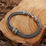 Bracelet Homme Guerrier Nordique Argent et Zircon - Biloria