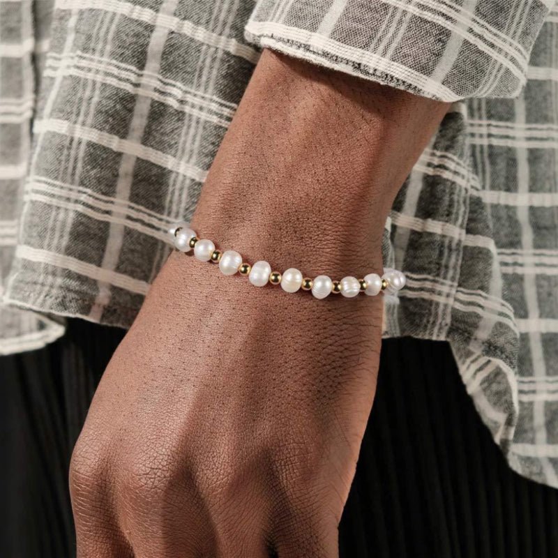 Bracelet Homme Perle et Or – Élégance et Bien-être - Biloria