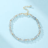 Bracelet Labradorite Laiton Plaqué Or 14K Protection Intuition - Biloria