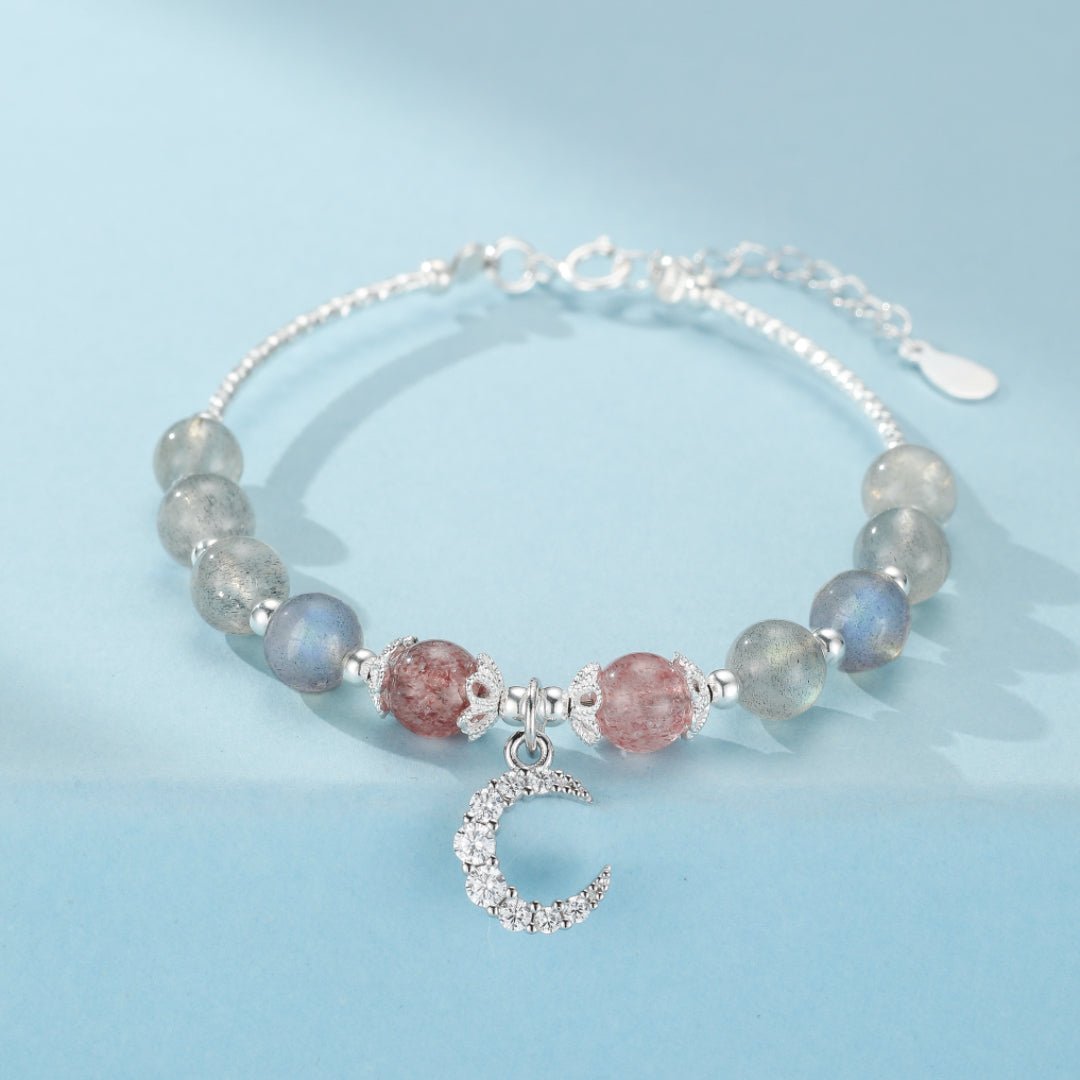 Bracelet Labradorite Quartz Fraise Argent 925 Bien-être - Biloria