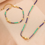Bracelet Lapis-Lazuli et Jade Vert Main Protectrice Argent Plaqué Or - Biloria