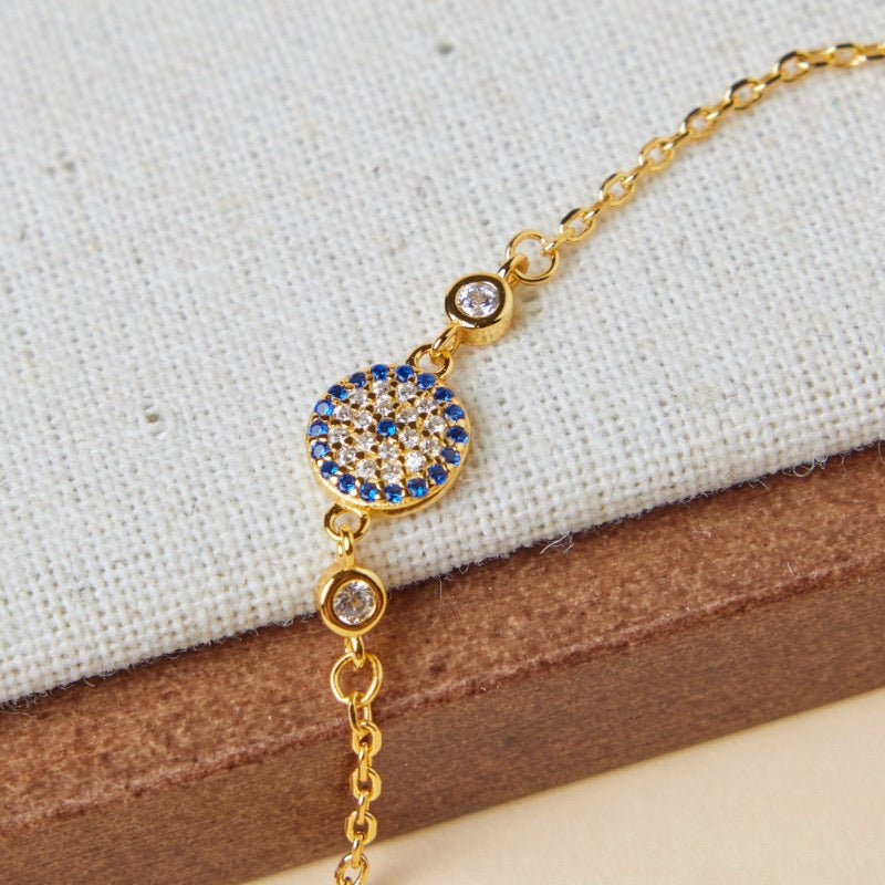 Bracelet Mauvais Œil Argent Plaqué Or – Zircon - Biloria
