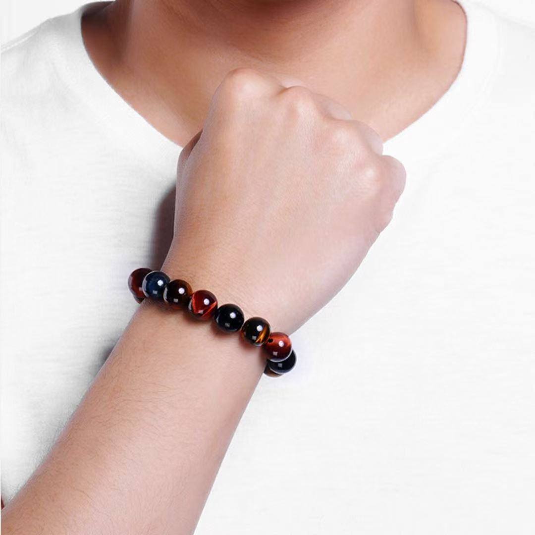 Bracelet Œil de Tigre Multicolore – Bijou Énergétique - Biloria