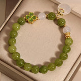 Bracelet porte-bonheur en Tourmaline Verte et Jade - Biloria