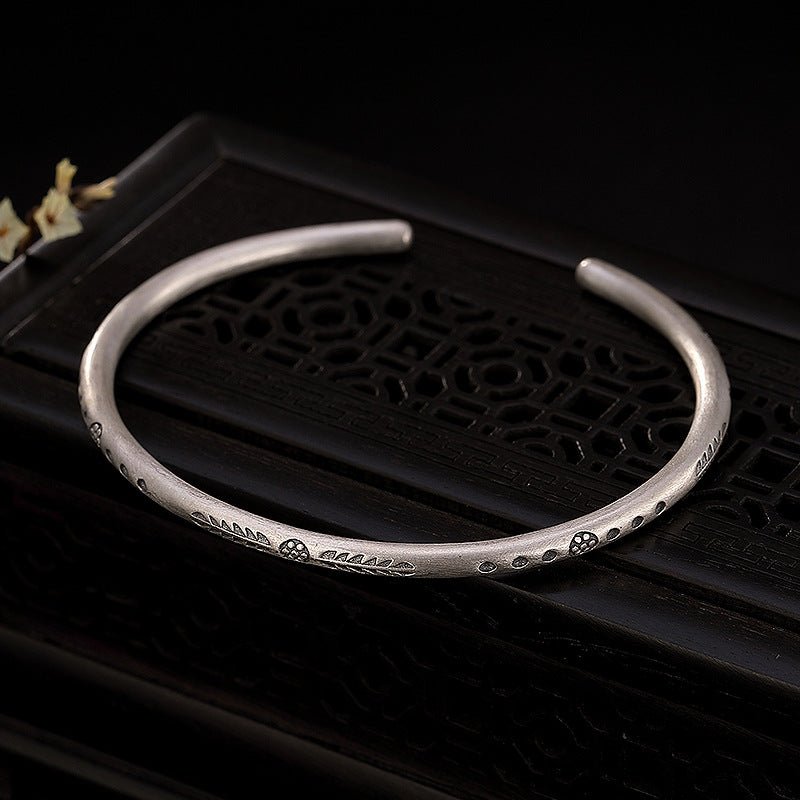 Bracelet Tibétain Tissé Main – Apatite et Motifs Argentés - Biloria