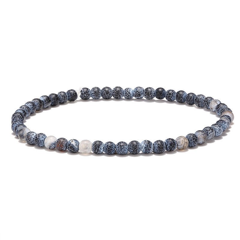 Bracelet Tibétain Trio Essence – Apatite Bleue, Argent et Fil Tressé - Biloria
