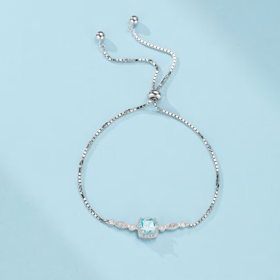 Bracelet Topaze Bleue Étoile Océans Argent 925 - Biloria