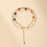 Bracelet Tourmaline Harmonie Cosmique Plaqué Or 14k - Biloria