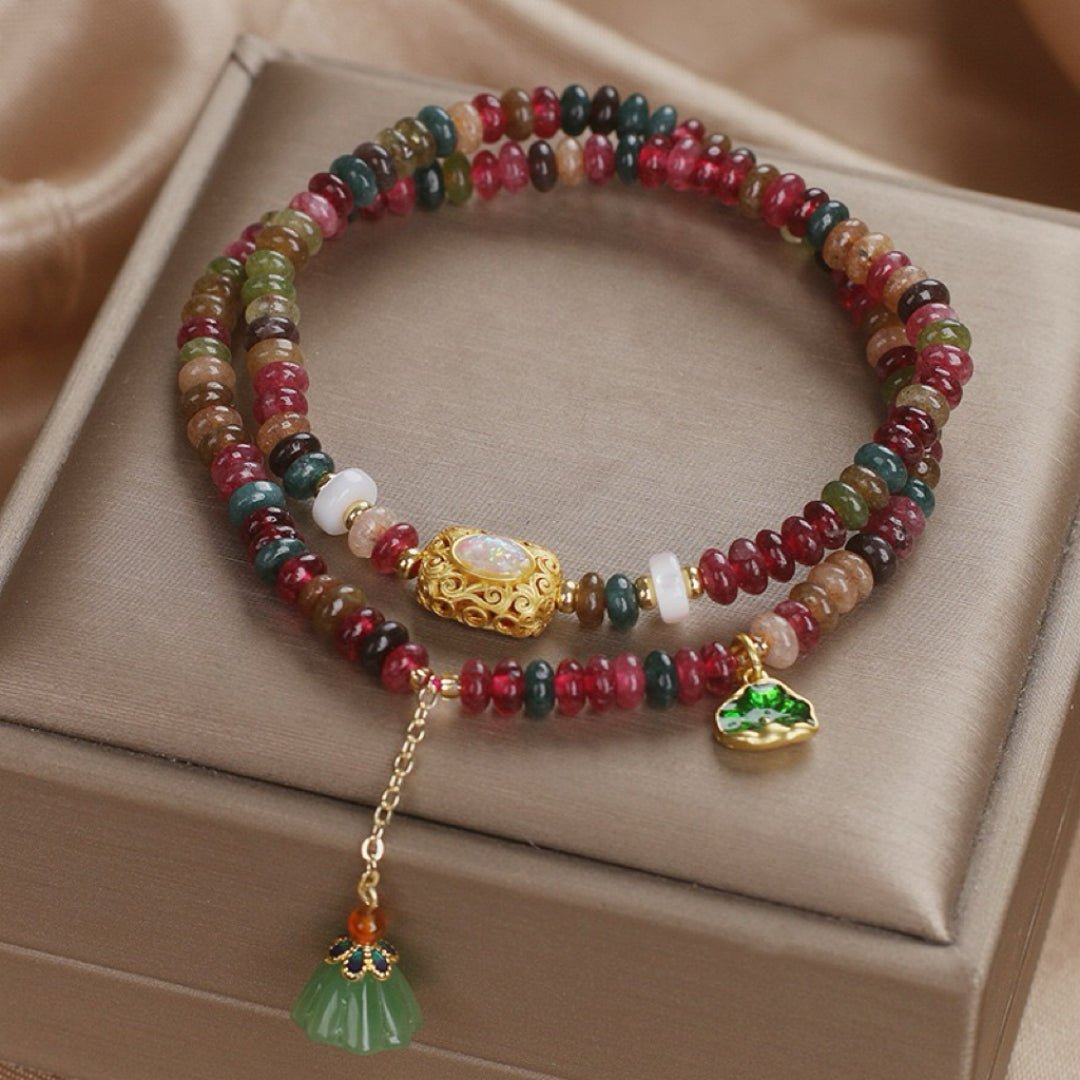 Bracelet Tourmaline Lotus – Protection et Harmonie pour le Bureau - Biloria