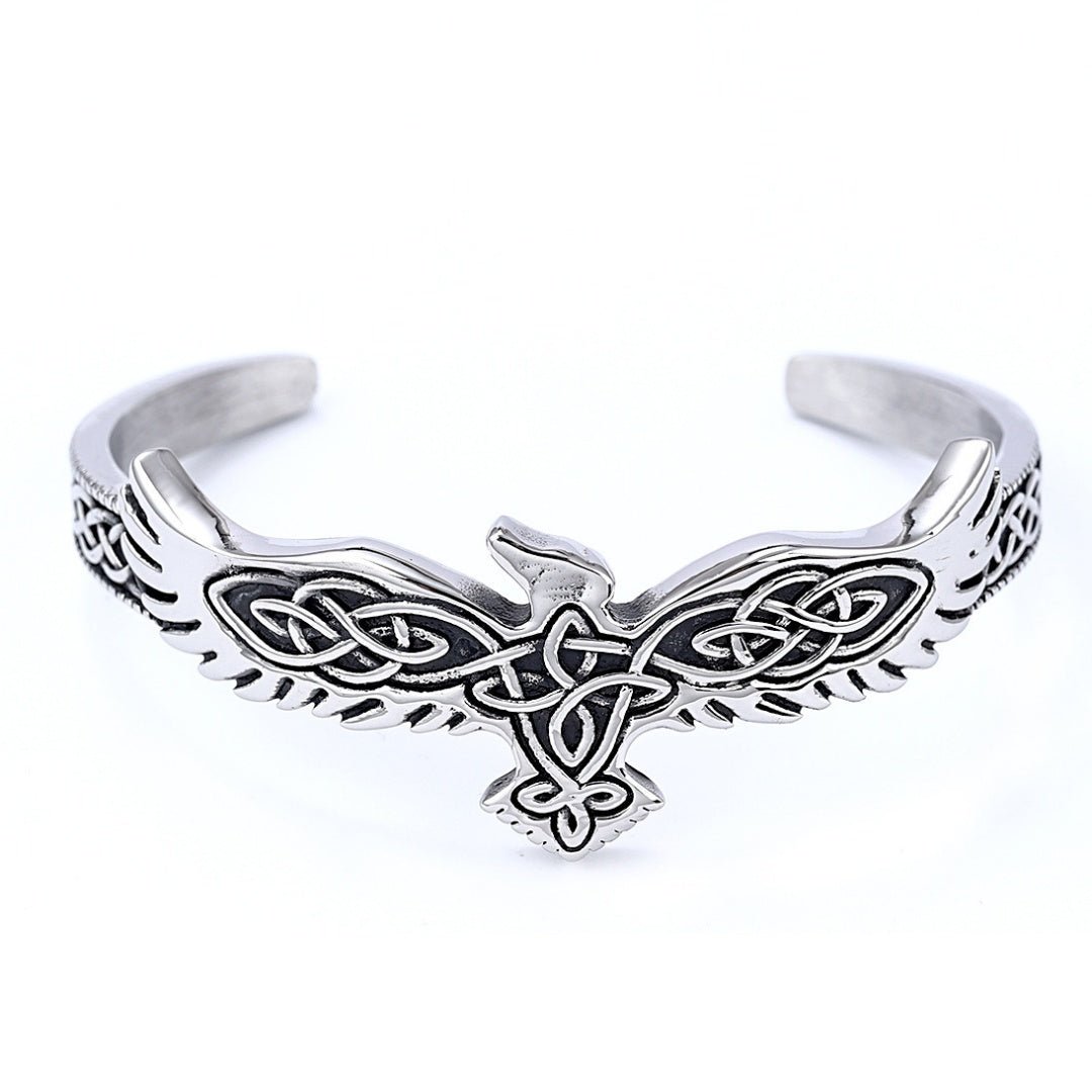 Bracelet Viking Acier Aigle Nordique - Puissance et Liberté - Biloria