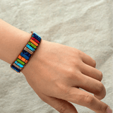 Bracelet Wrap 7 Chakras en Cuir Végétal et Acier Inoxydable - Biloria