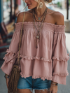 Vintage Off Shoulder Long Sleeve Loose Shirt