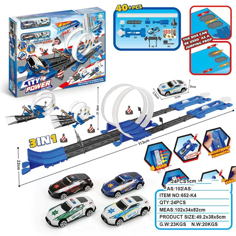Sling Shot Racing Car Track – Kids Dual Launcher Loop Race Set