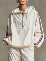 Casual Sports Webbing White Quick-drying Hooded Sun Protection Sweatpants Set