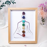 Cadre 7 Chakras en Pierres Naturelles pour Méditation et Décoration - Biloria