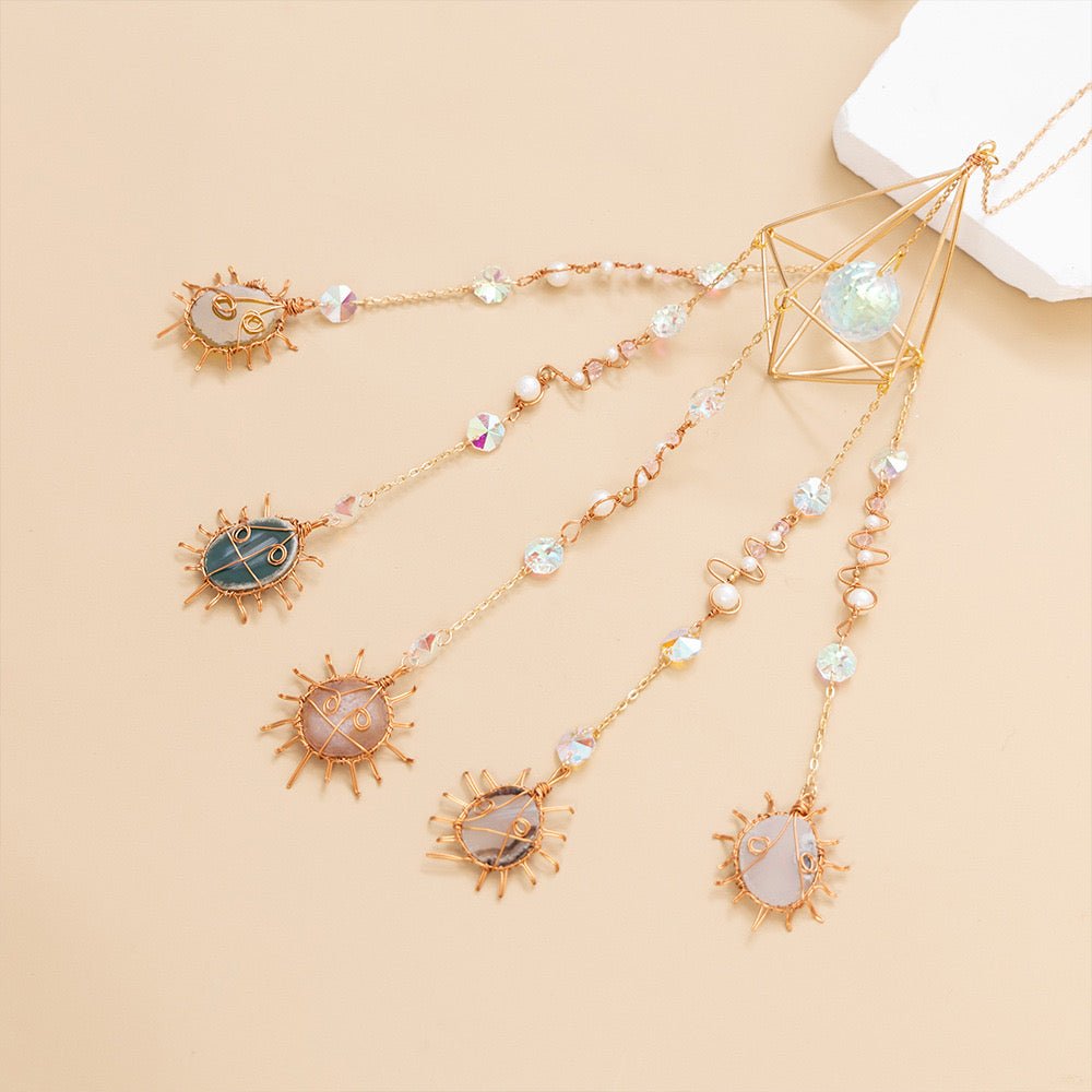 Capteur de Soleil en Quartz de Roche et Agate pour Décoration Zen - Biloria