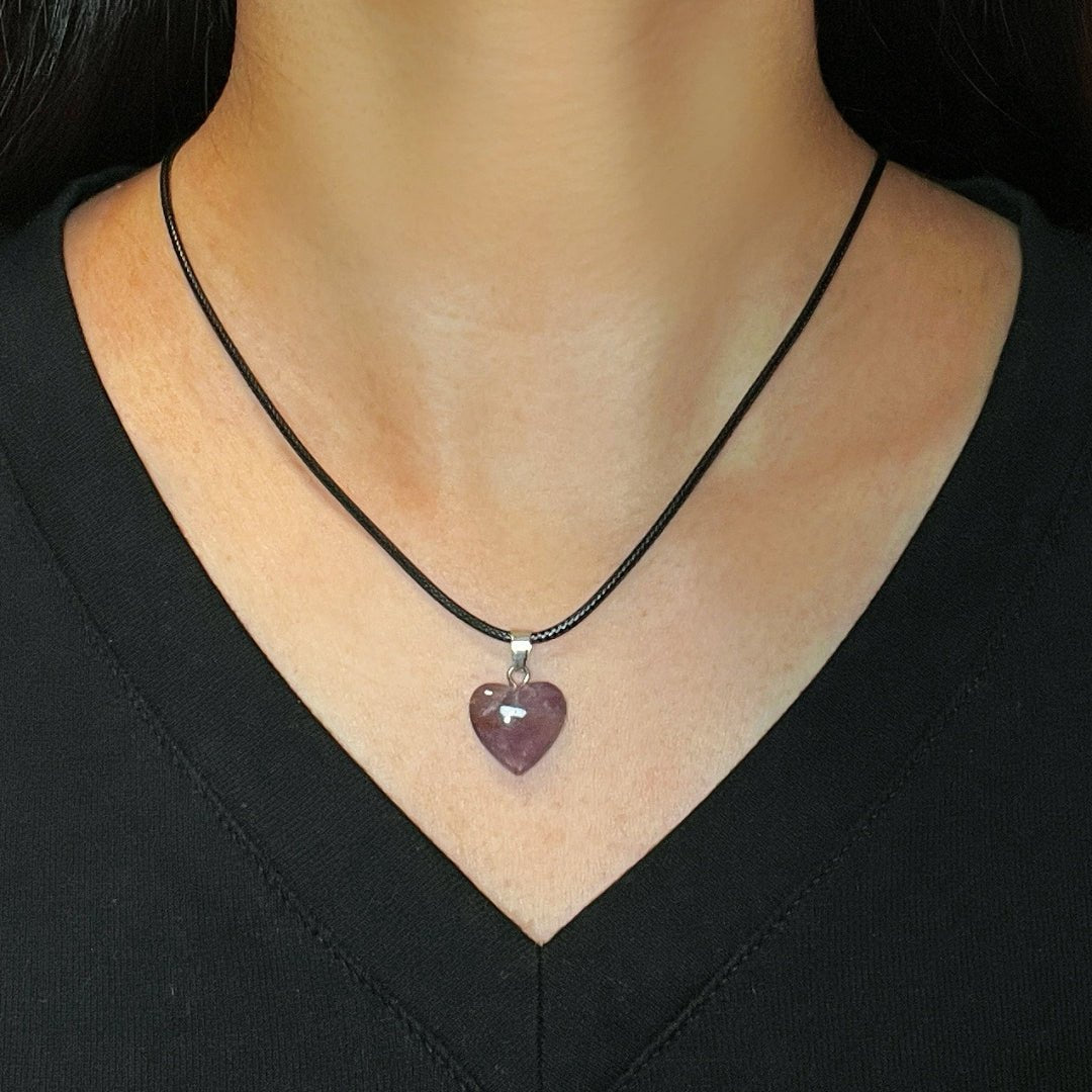 Collier Améthyste Cœur Intuitif en Pierre Naturelle - Biloria