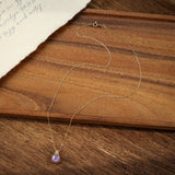 Collier Améthyste Olive Mystique Argent Plaqué Or - Biloria