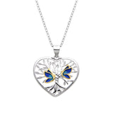 Collier Arbre de Vie Papillon Bleu Argent 925 – Cadeau Femme - Biloria