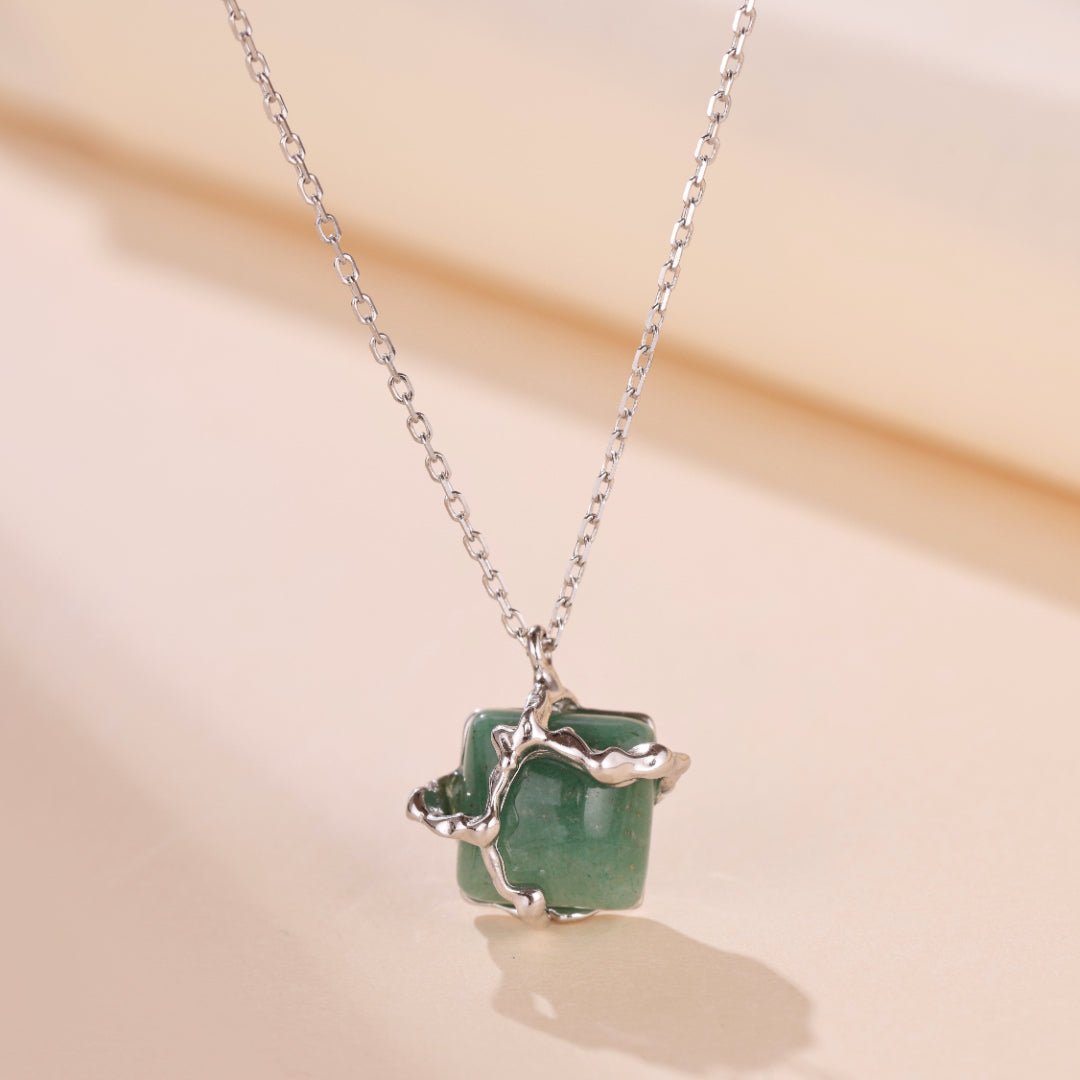 Collier Aventurine Argent 925, Bijou Spirituel Fait Main - Biloria