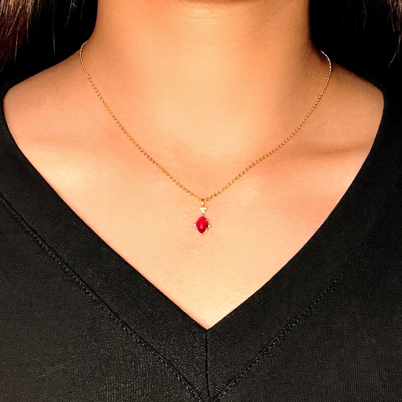 Collier Cornaline et Perle Élixir de Grâce Argent Plaqué Or - Biloria