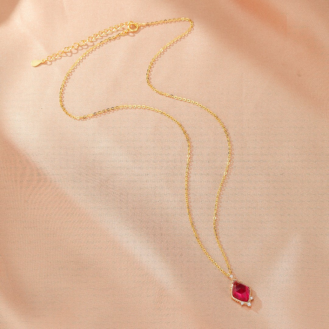 Collier Cornaline et Perle Élixir de Grâce Argent Plaqué Or - Biloria