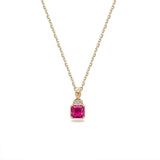 Collier Cornaline et Zircon, Argent Plaqué Or 40 cm - Biloria