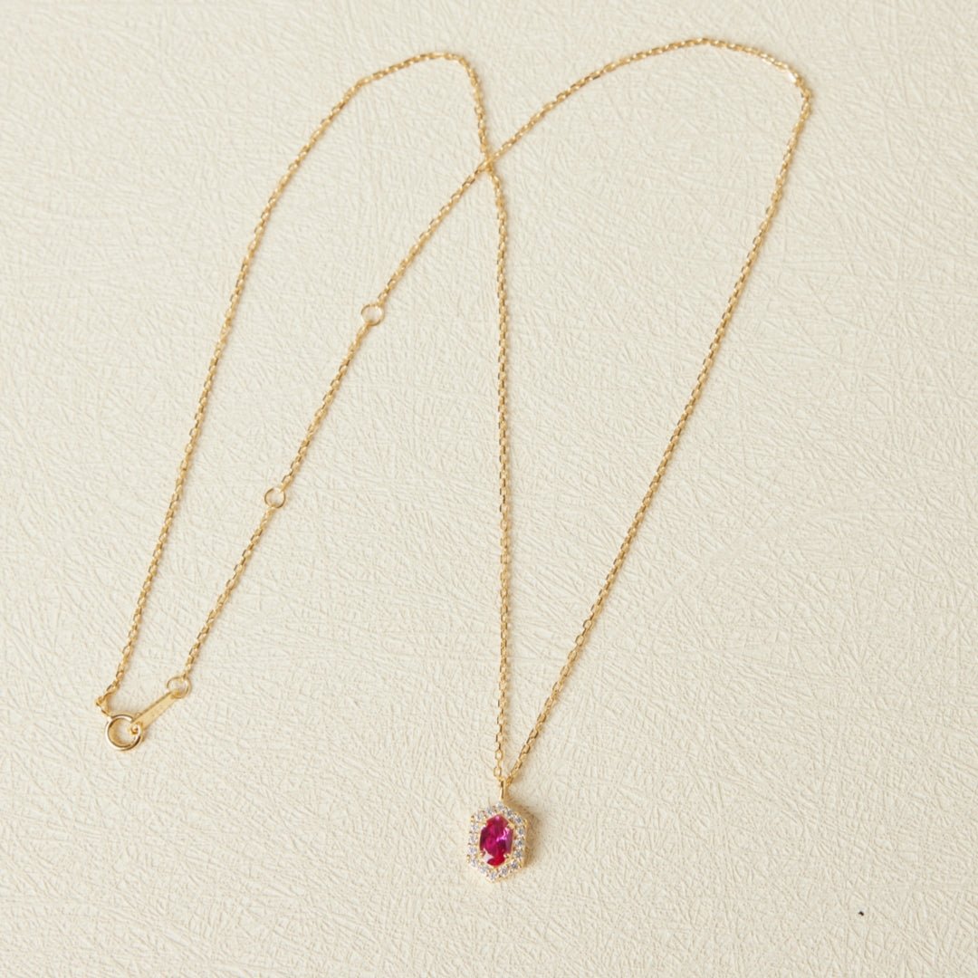 Collier Cornaline et Zircon, Argent Plaqué Or – Énergie et Élégance - Biloria