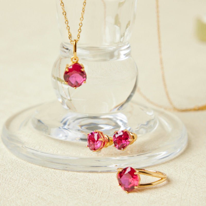 Collier Cornaline Pendentif Essence de Vie Argent Plaqué Or - Biloria