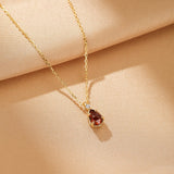 Collier Grenat Goutte Argent Plaqué Or – Bijou de Vitalité - Biloria