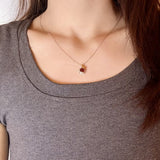 Collier Grenat Lune Étoile Argent 925 Fait Main - Biloria