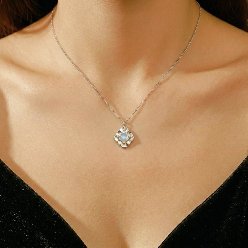 Collier Labradorite Acier Inoxydable – Pendentif Pierre Naturelle - Biloria