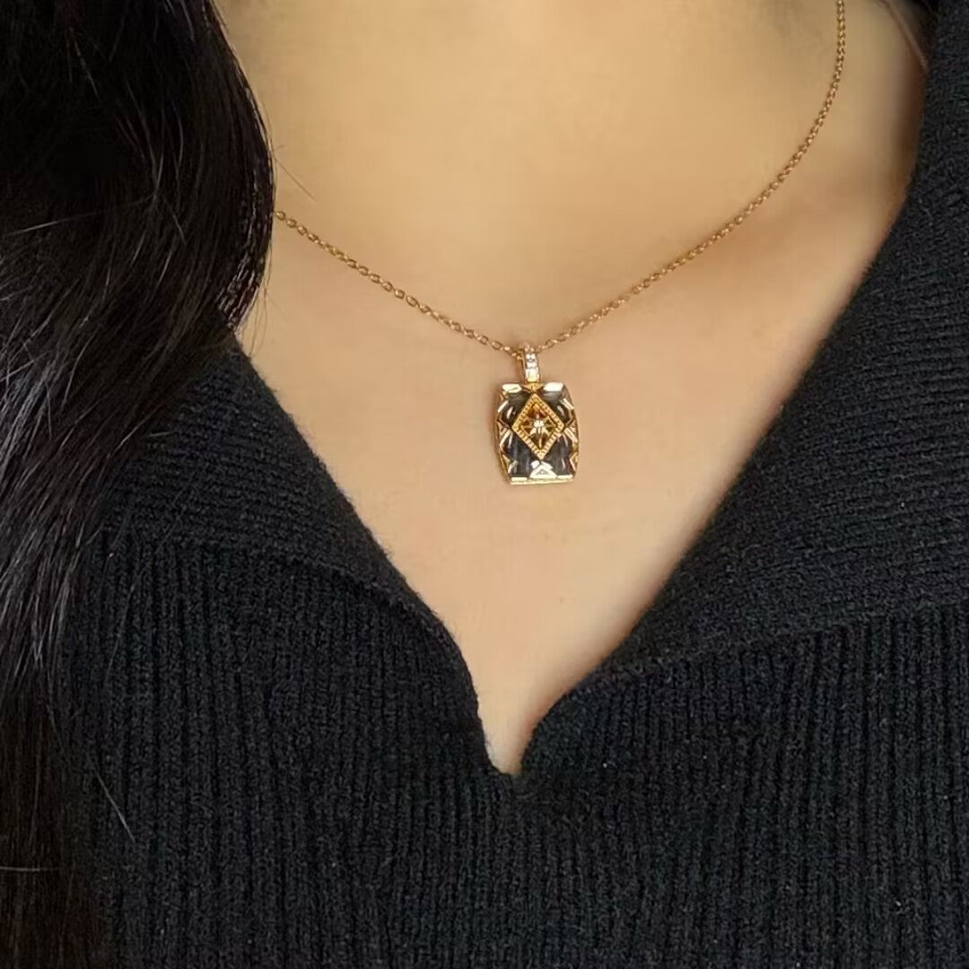 Collier Labradorite Aurore Argent Plaqué Or Bijou Mystique - Biloria