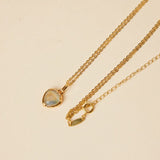 Collier Labradorite Cœur Argent Plaqué Or Protection Quotidienne - Biloria