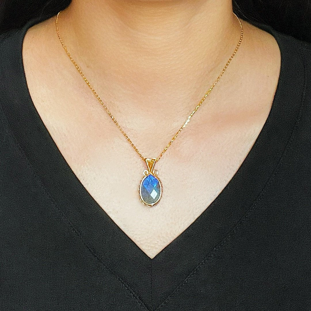 Collier Labradorite Femme – Bijou Protecteur Tissé Main - Biloria