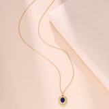 Collier Lapis Lazuli Argent Plaqué Or, Bijou Cadeau Femme - Biloria