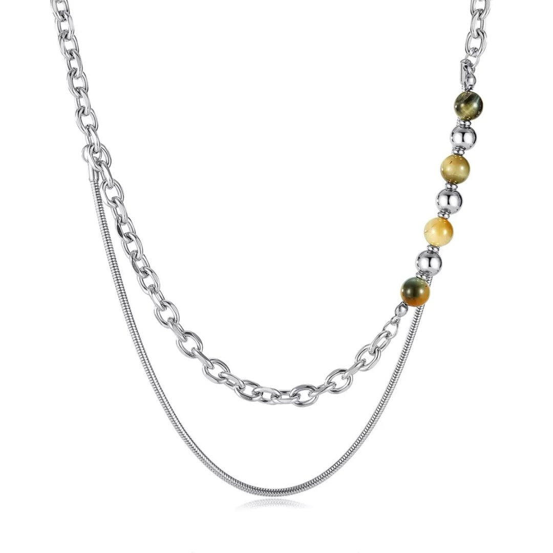 Collier Œil de Tigre Homme Streetwear Chic - Biloria