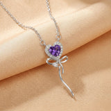 Collier Pierres Fines Multicolores Cœur Enchanté Argent Or 18k - Biloria