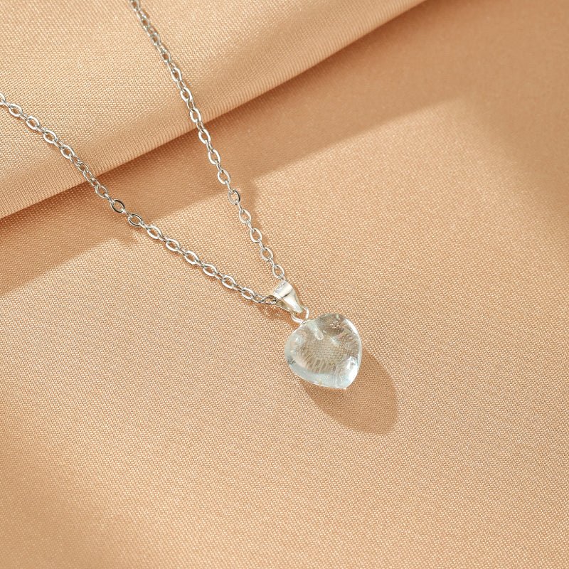 Collier Topaze Cœur Argent S925 Bijou Tendance Bureau - Biloria