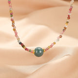 Collier Tourmaline Multicolore et Jadéite Vertus Harmonie - Biloria