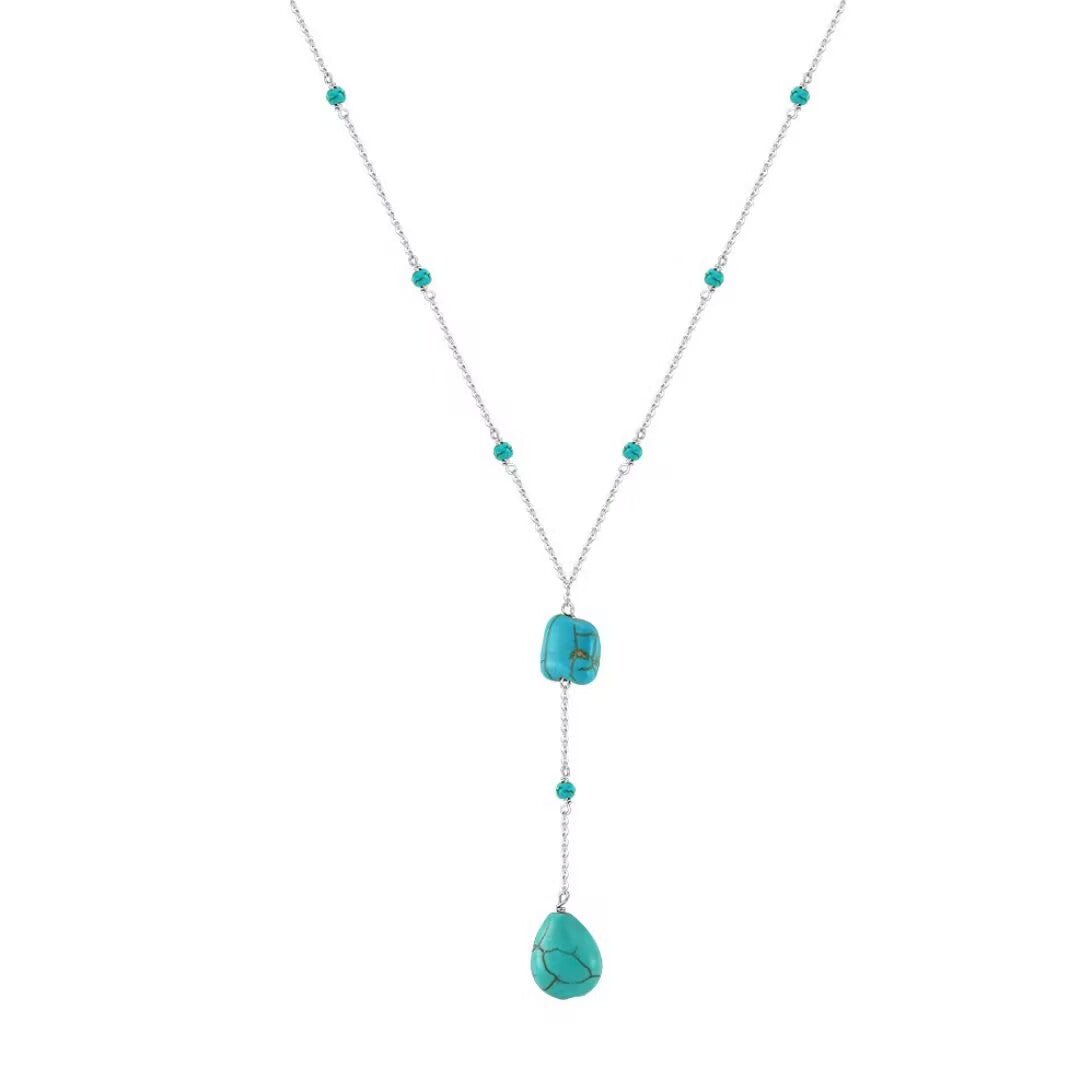 Collier Turquoise Protection Argent 925 – Amulette Montagne - Biloria