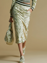 Elegant And Sporty Zebra Print Velvet Top And Skirt Set